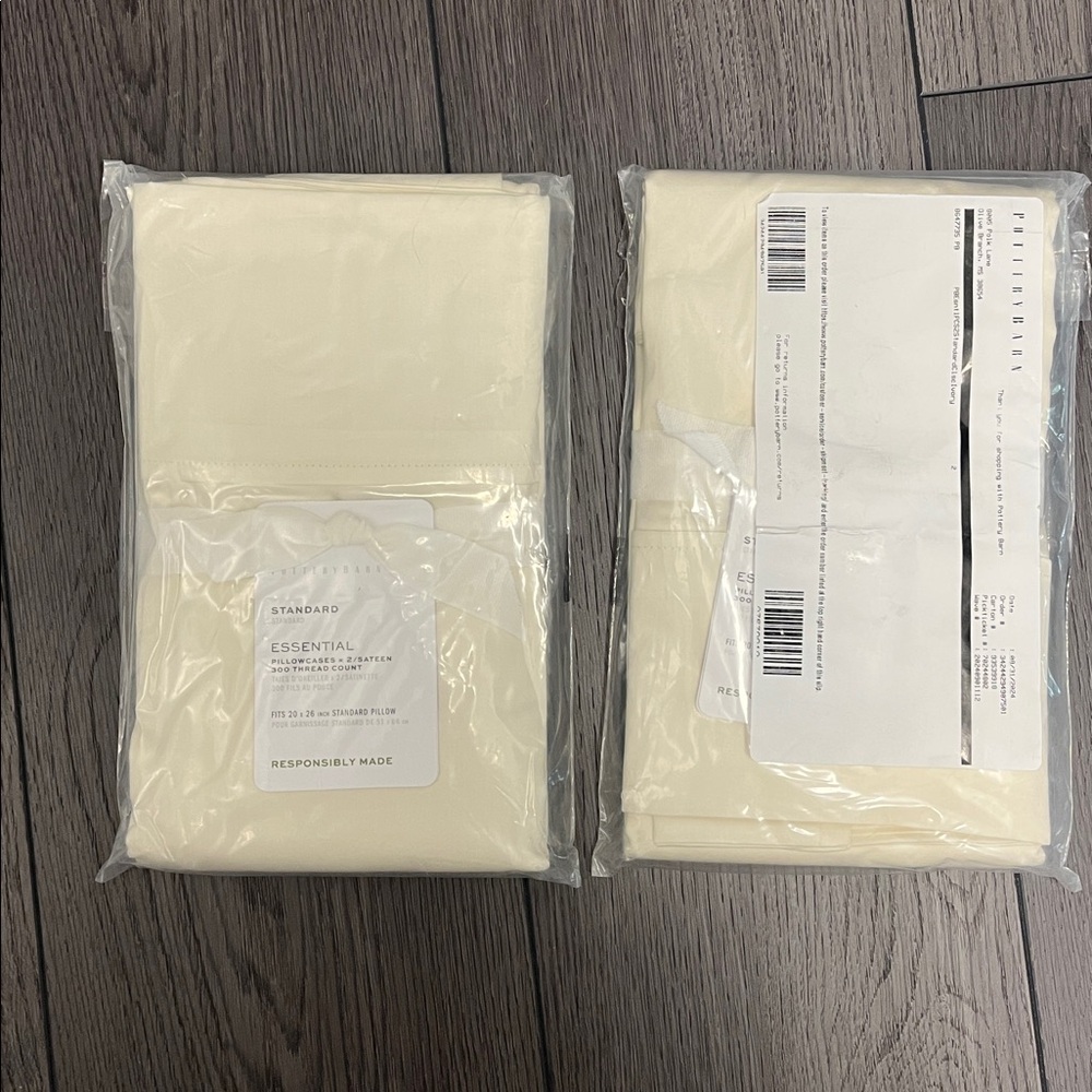 Pottery Barn Essential Sateen Pillowcases in Cream
